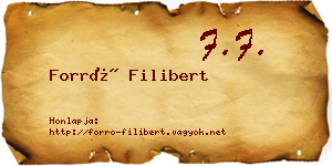 Forró Filibert névjegykártya